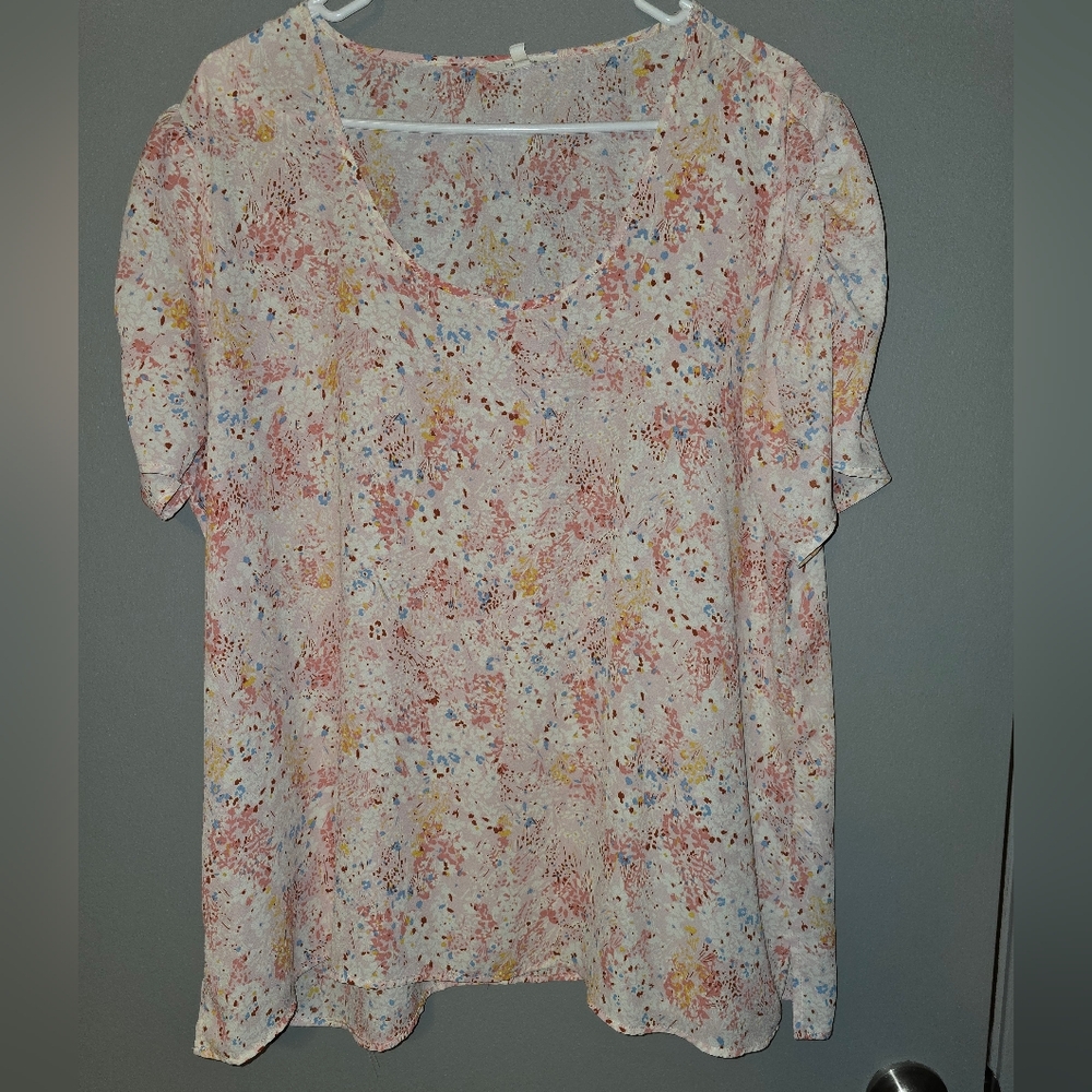 Pink patterned blouse
